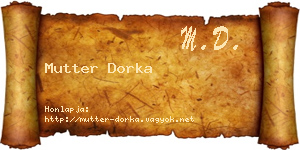 Mutter Dorka névjegykártya